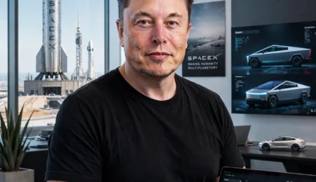futuristic office portrait